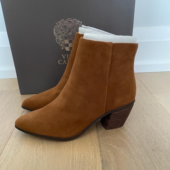 Nib Vince Camuto Grasem Vintage Brown Pointed Toe Western Ankle Boot - Picture 7 of 10